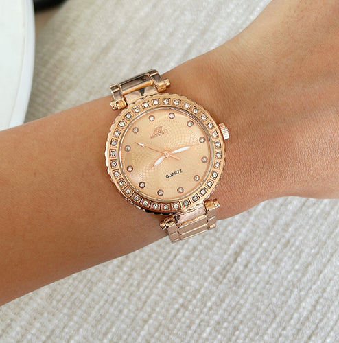 Rose Gold Bond Metal Watch