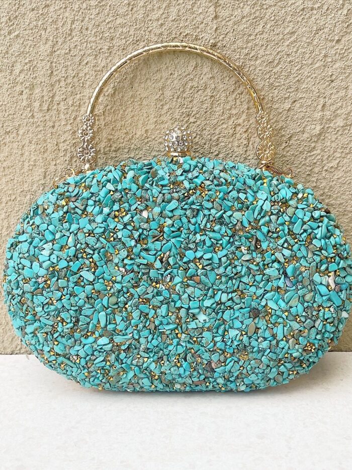 Turquoise Mosaic Clutch