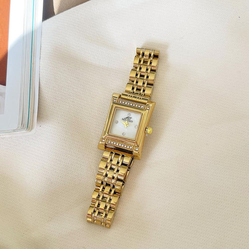 Gold White Palais Metal Watch