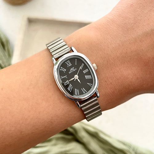 Silver X Black Époque Metal Watch