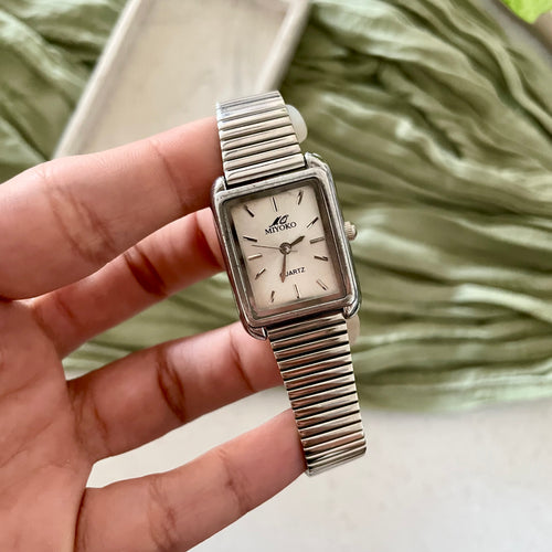 Silver X White Elowen Metal Watch