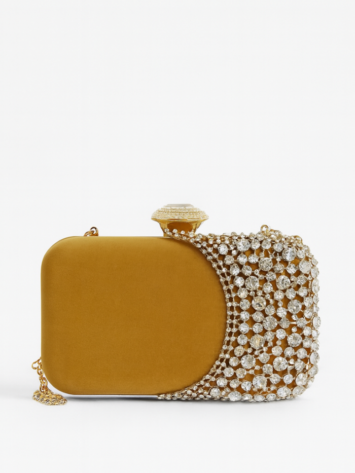 Gold Velvet Clutch