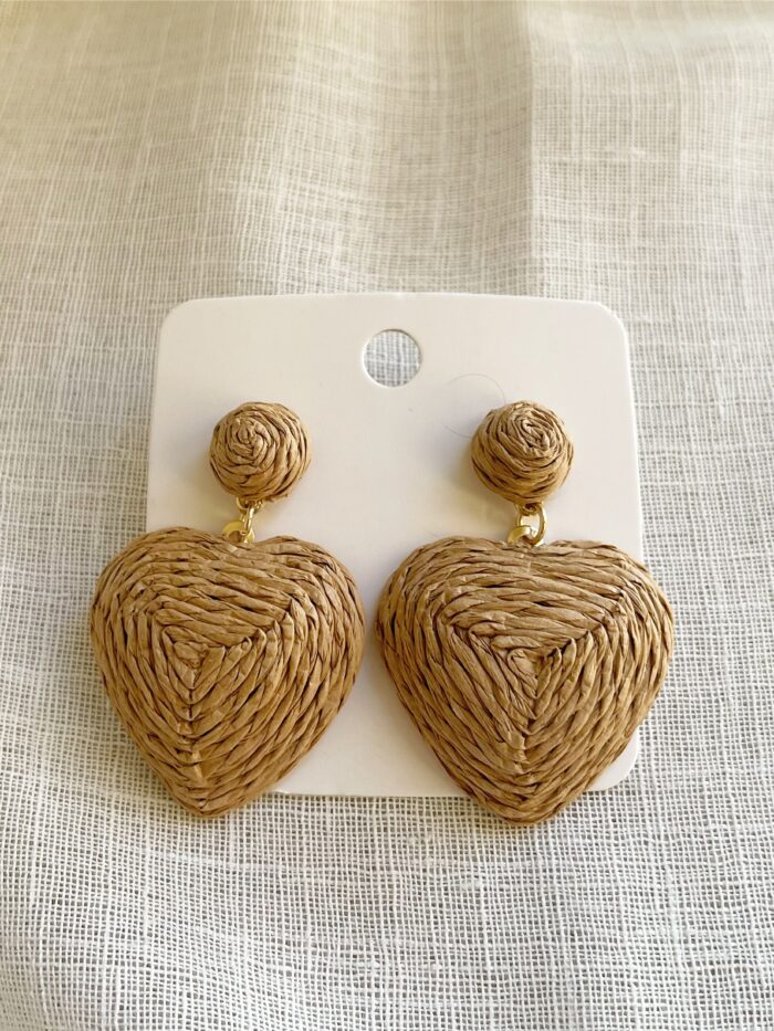 Brown Heart Earrings