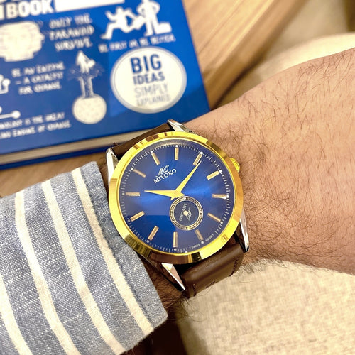 Brown Gold Blue Valmere Men Watch