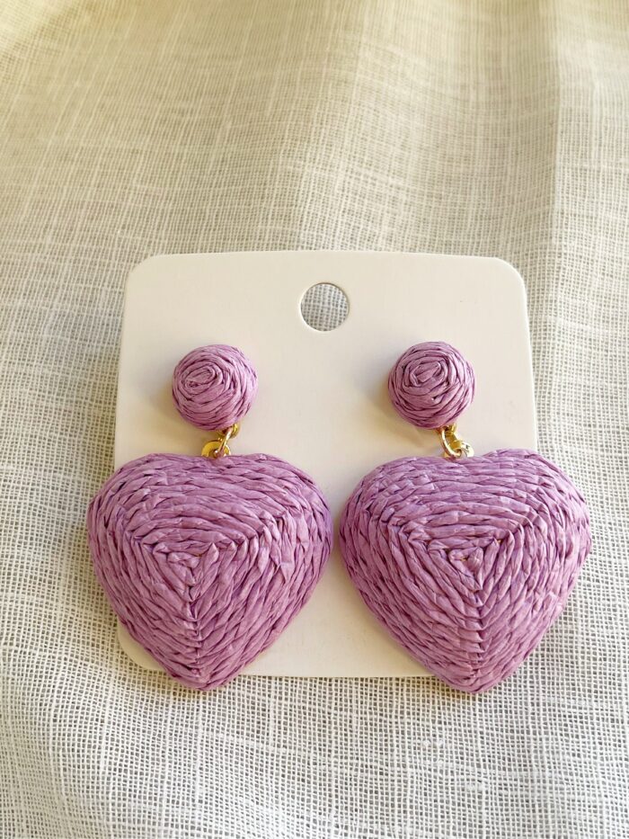 Mauve Heart Earrings