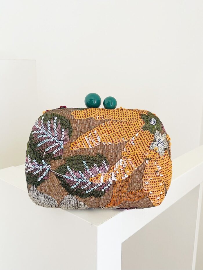 Greenish Floriva Clutch