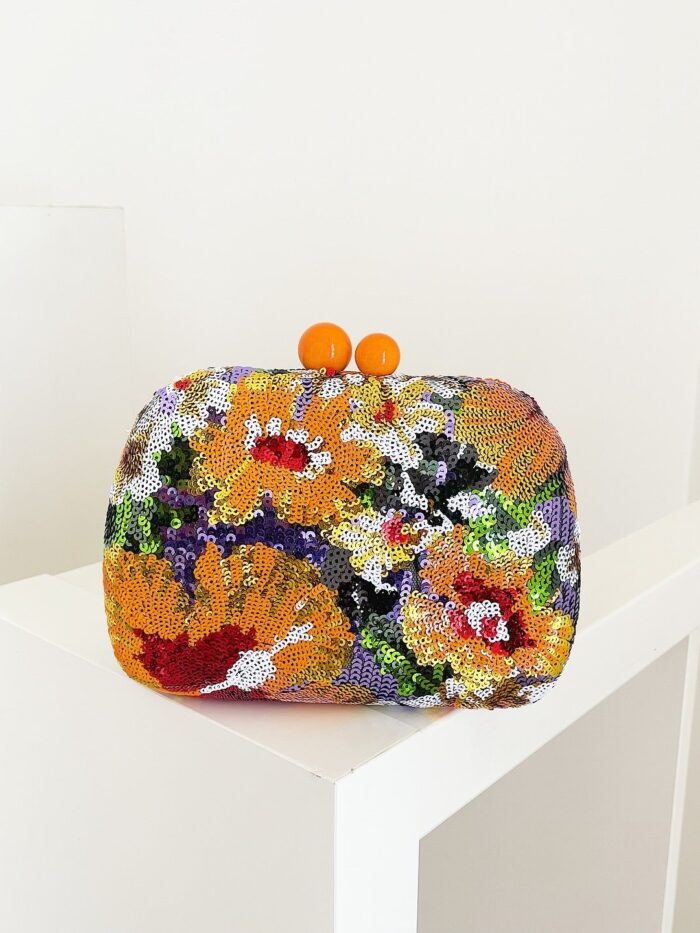 Orange Floriva Clutch