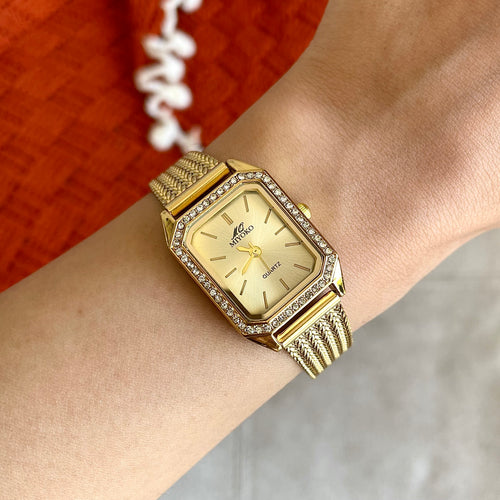 Gold Marquise Metal Watch
