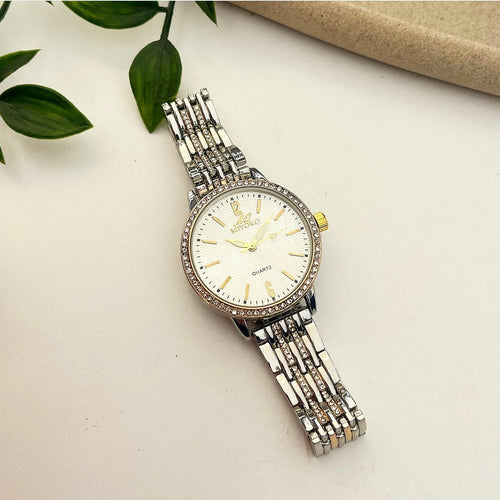Mixed White Girly Girl Metal Watch