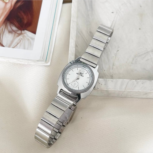 Silver White Atlas Metal Watch